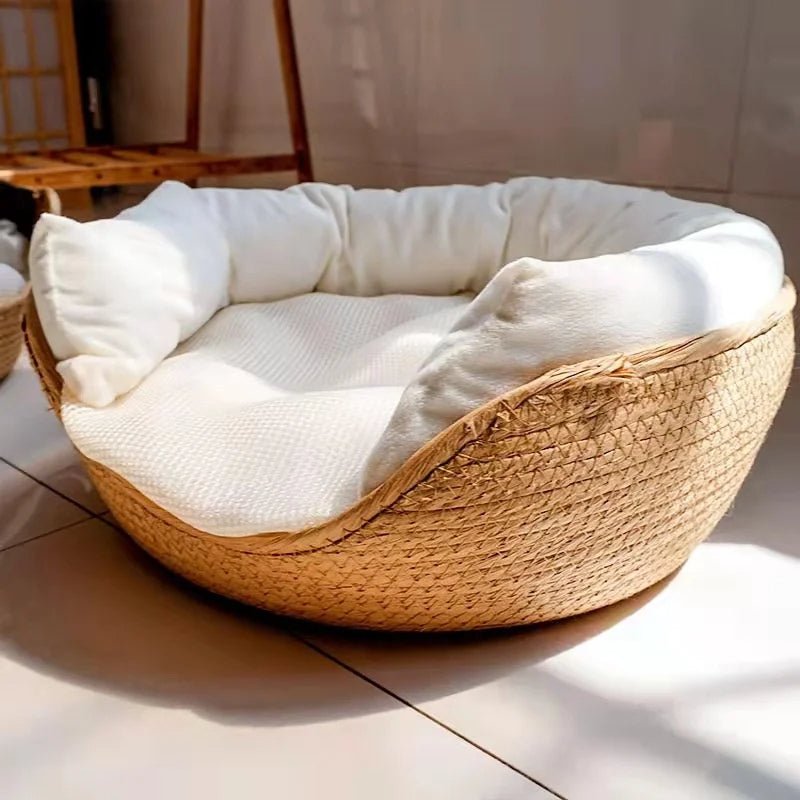 Comfy Pet Bed - Natural Bamboo Crate for Cats & Dogs - Fesara