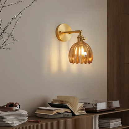 Vintage Glass Tulip Wall Light