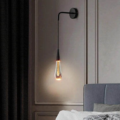 Elegant Clear Droplet LED Wall Light Fixture