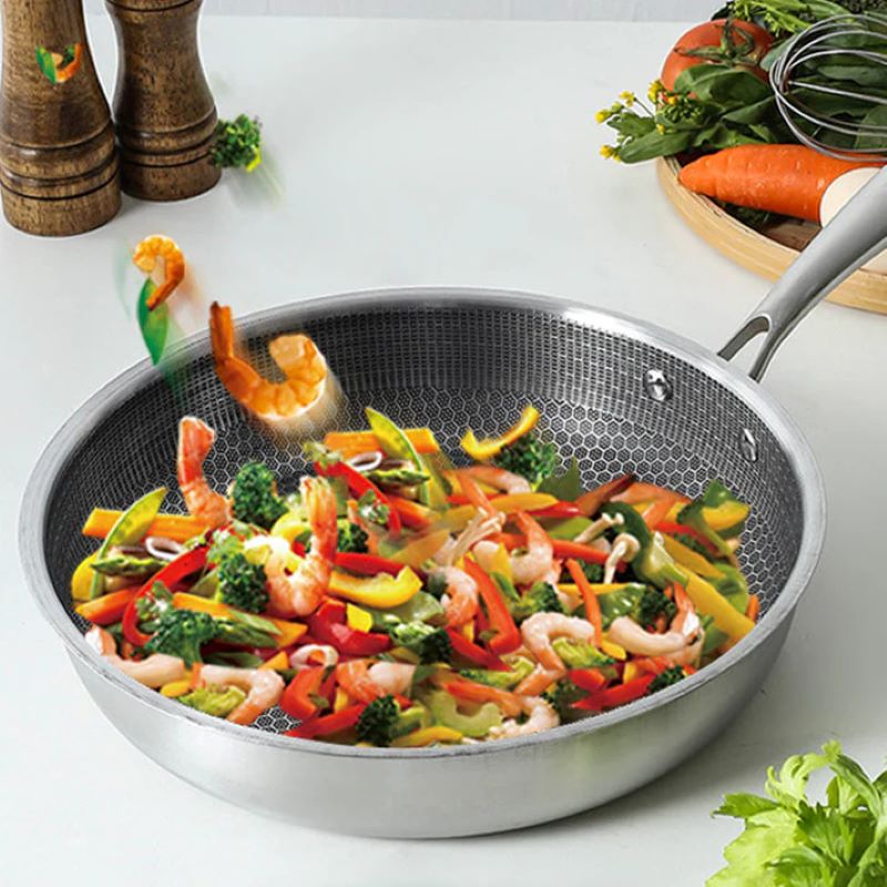 Premium Stainless Steel Hexagonal Fry Pan