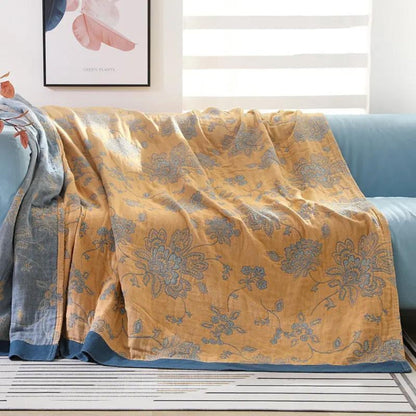 Soft Floral Throw Blanket Lightweight Home Decor