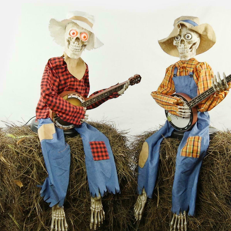Funny Cartoon Banjo Skeleton Figures