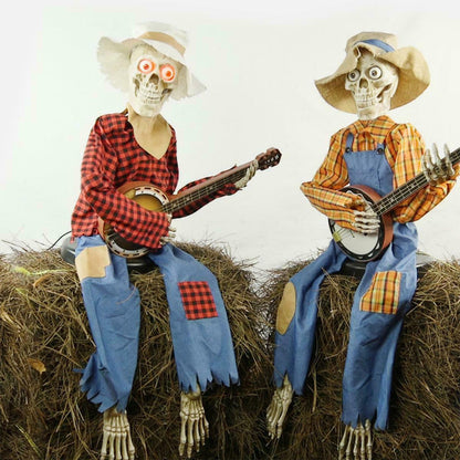Funny Cartoon Banjo Skeleton Figures