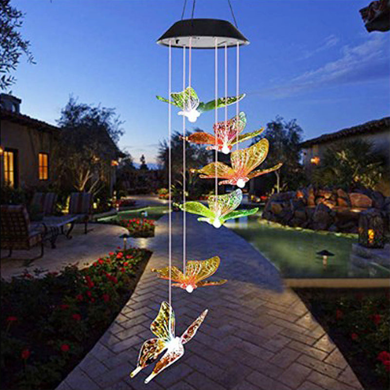 Solar Powered Glass Pendant Light