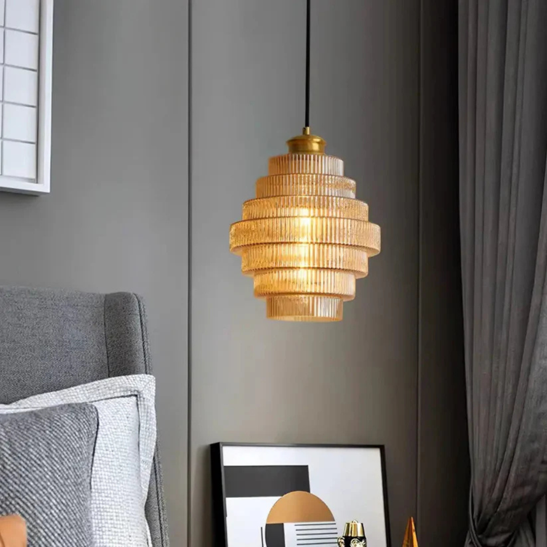 Vintage Hanging Glass Pendant Light