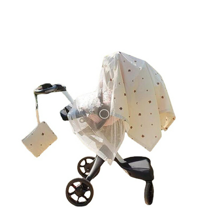 Baby Stroller Canopy with Muslin Fabric & Bug Net