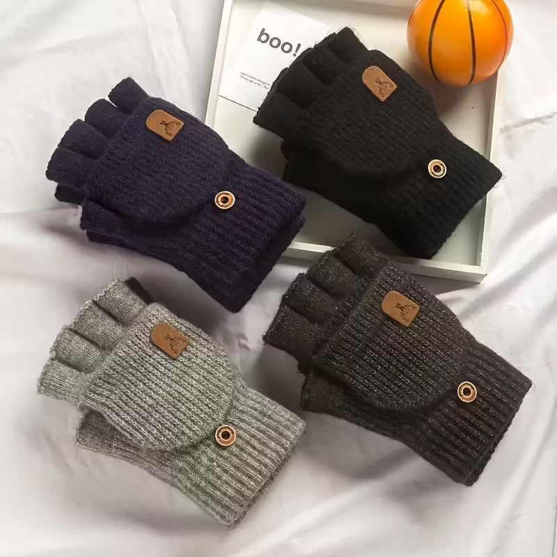 Men's Thermal Insulated Fingerless Gloves - Fesara