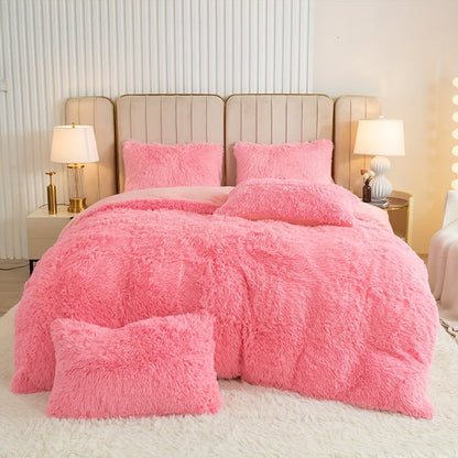 Cozy Fesara Plush Duvet Cover Set with Zipper
