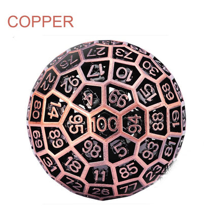 Unique 100 Sided Metal Dice for Party Games