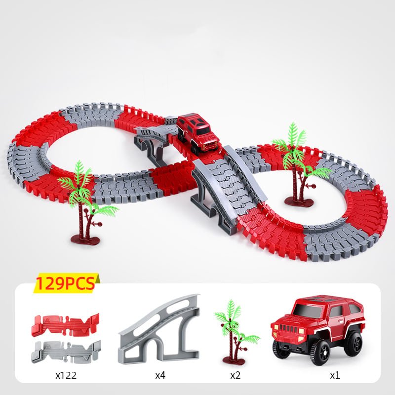 Glowing LED Racing Track Set with Flexible Tracks