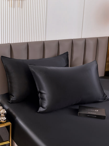 Soft Mulberry Silk Pillowcase Set with Zipper Closure