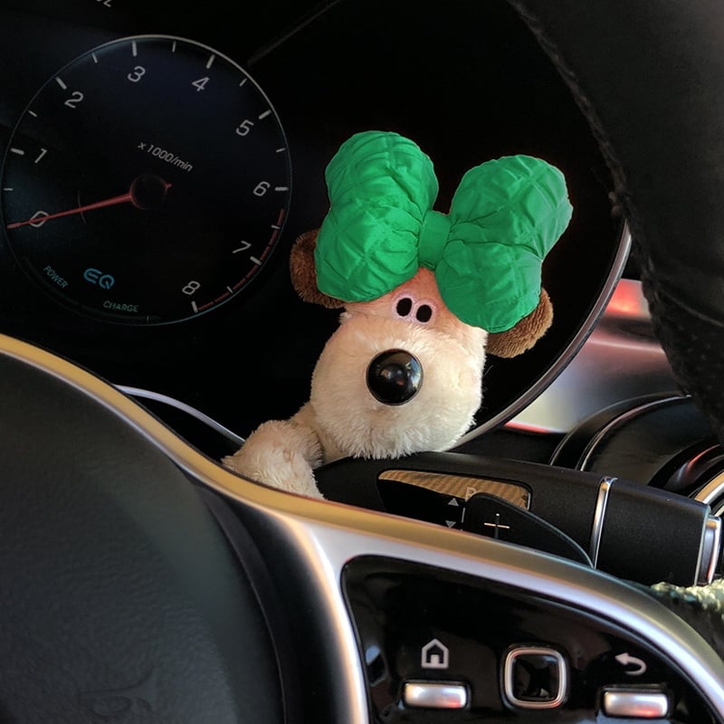Cute Car Dog Figurine Decoration