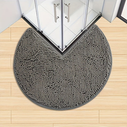 Plush Round Bathroom Mat Ultra Soft Anti Slip Chenille - Fesara