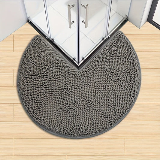 Plush Round Bathroom Mat Ultra Soft Anti Slip Chenille - Fesara