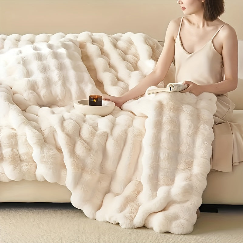 Soft Plush Bunny Throw Blanket - Cozy and Long Lasting