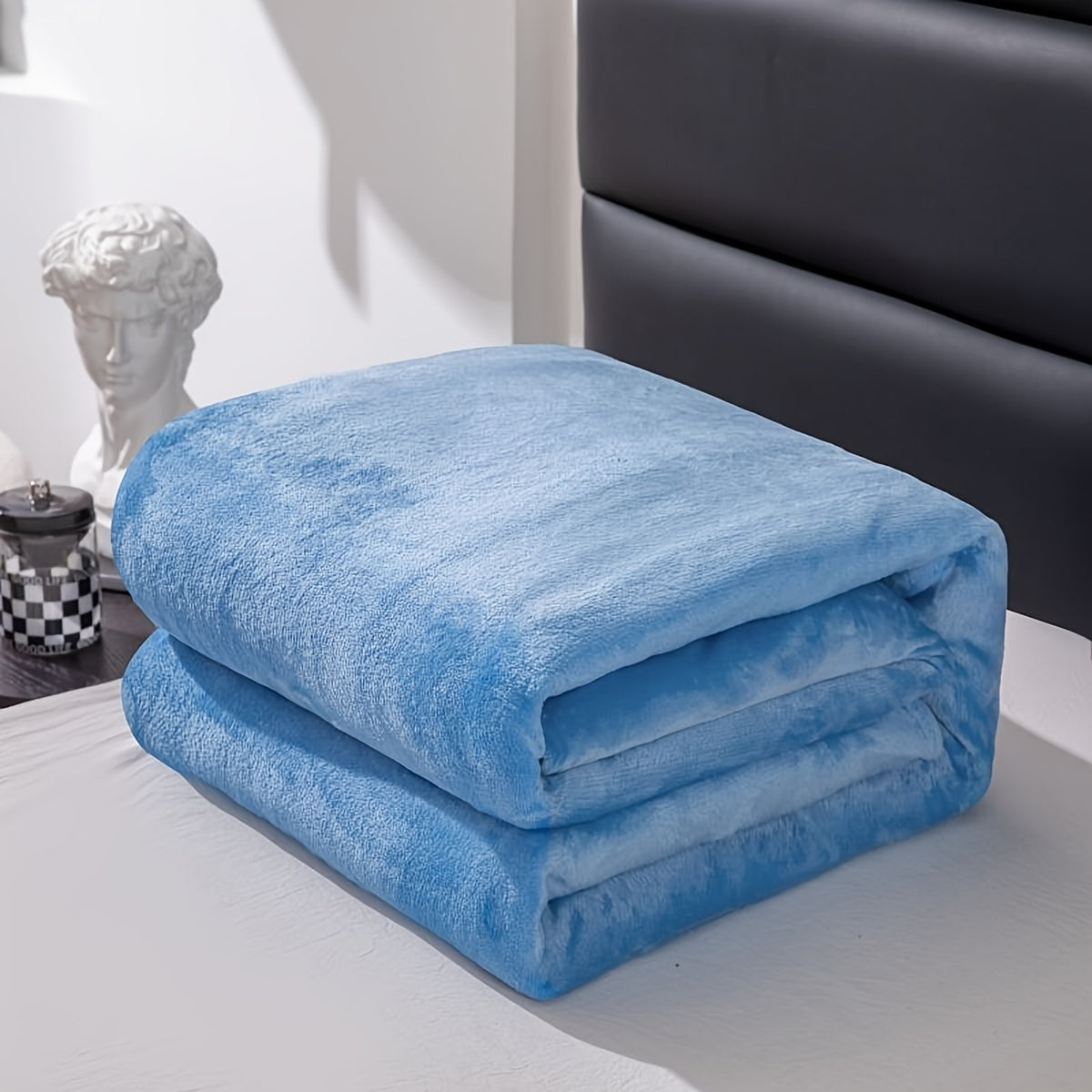 Soft Gray Plush Throw Blanket