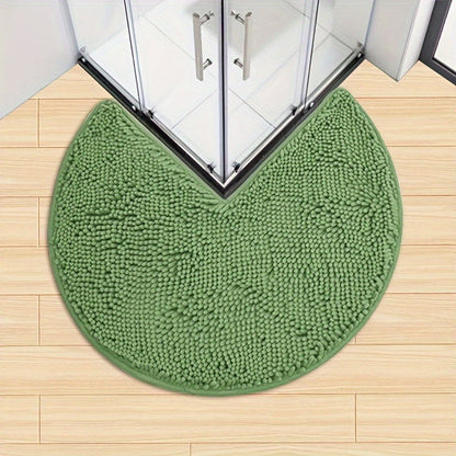 Plush Round Bathroom Mat Ultra Soft Anti Slip Chenille