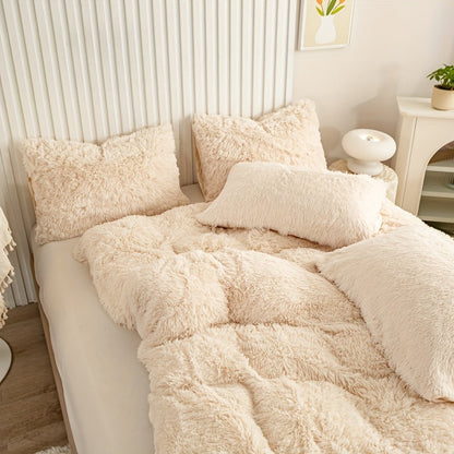 Cozy Fesara Plush Duvet Cover Set with Zipper