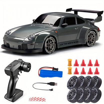 Fast Rechargeable 4WD RC Drift Car with LED Lights