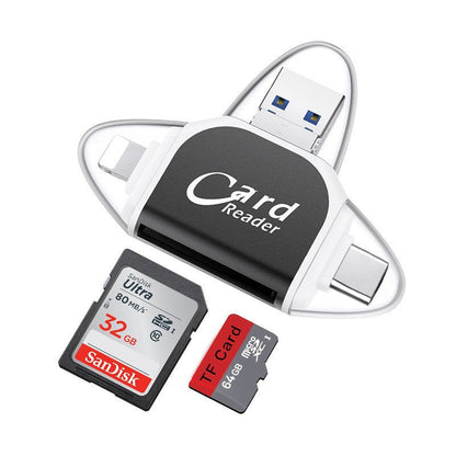 4-in-1 Multiport SD Card Reader Adapter