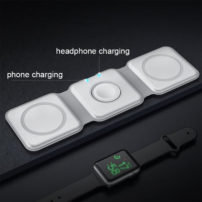 Compact 3-in-1 Portable Wireless Charging Pad