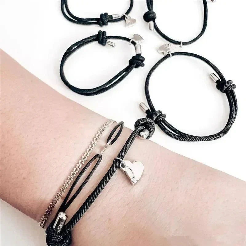 Lovely 4pc Magnetic Charm Rope Bracelets