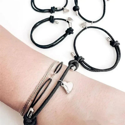 Lovely 4pc Magnetic Charm Rope Bracelets