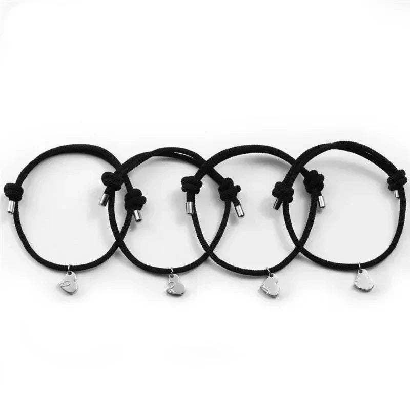 Lovely 4pc Magnetic Charm Rope Bracelets