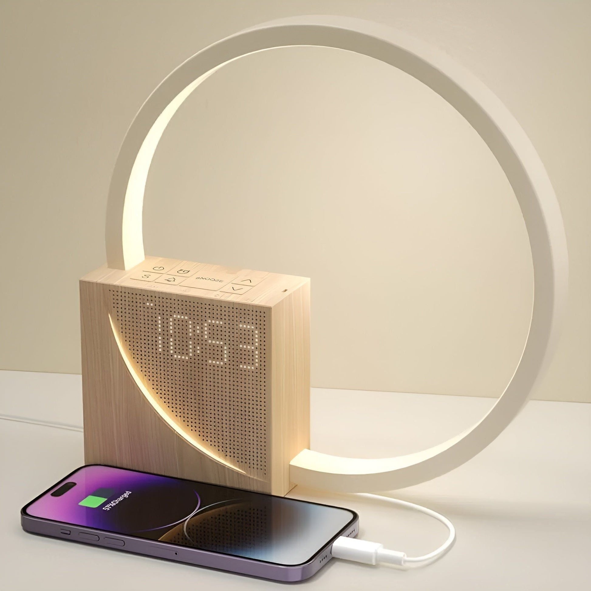 Wake Up Light Alarm Clock with Dimming Lamp & Calming Sounds - Fesara