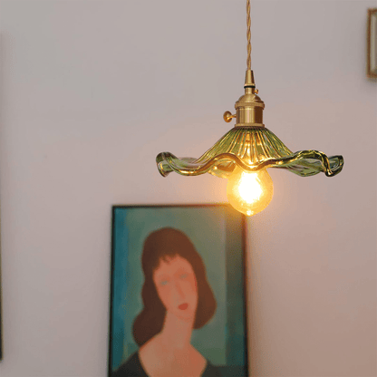 Beautiful Floral Glass Pendant Ceiling Light