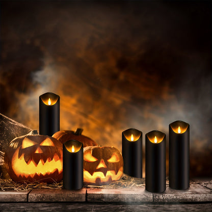 Realistic LED Candle Set with Black Metal Finish