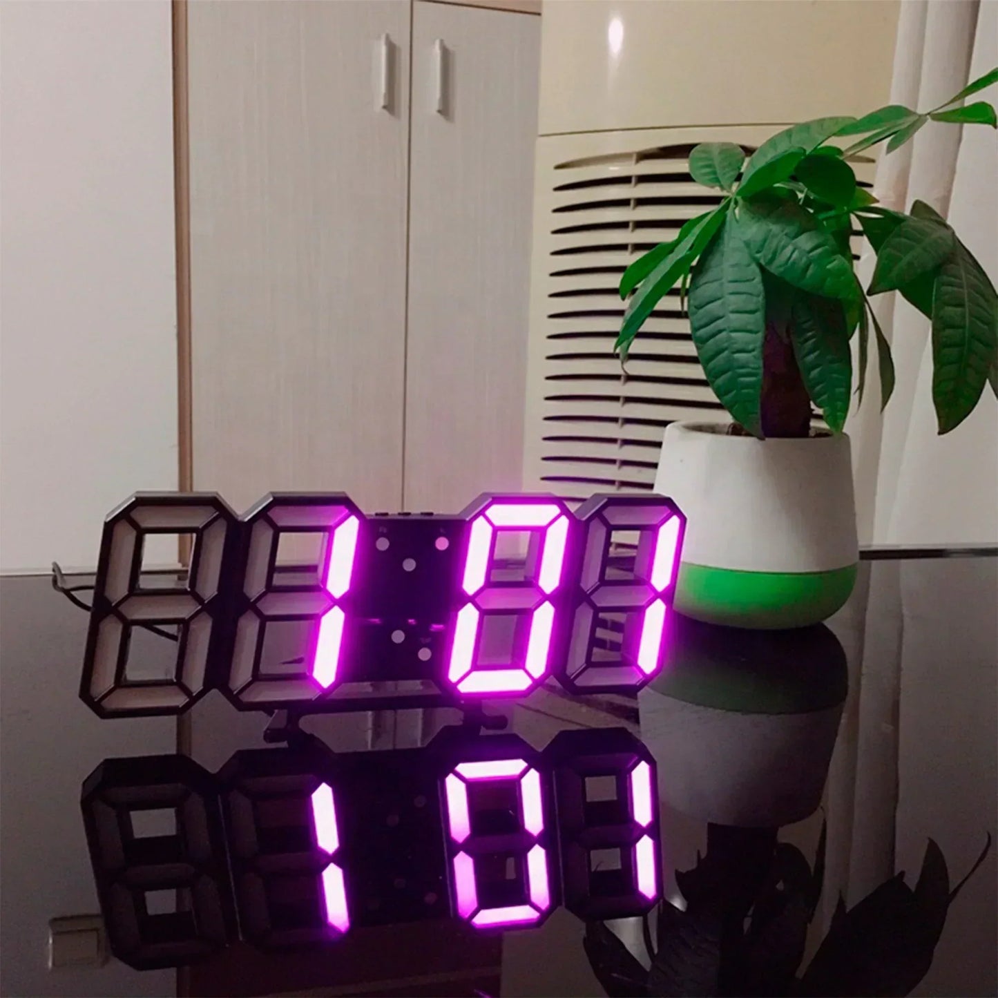 Stylish 3D LED Wall Clock with Dimmer