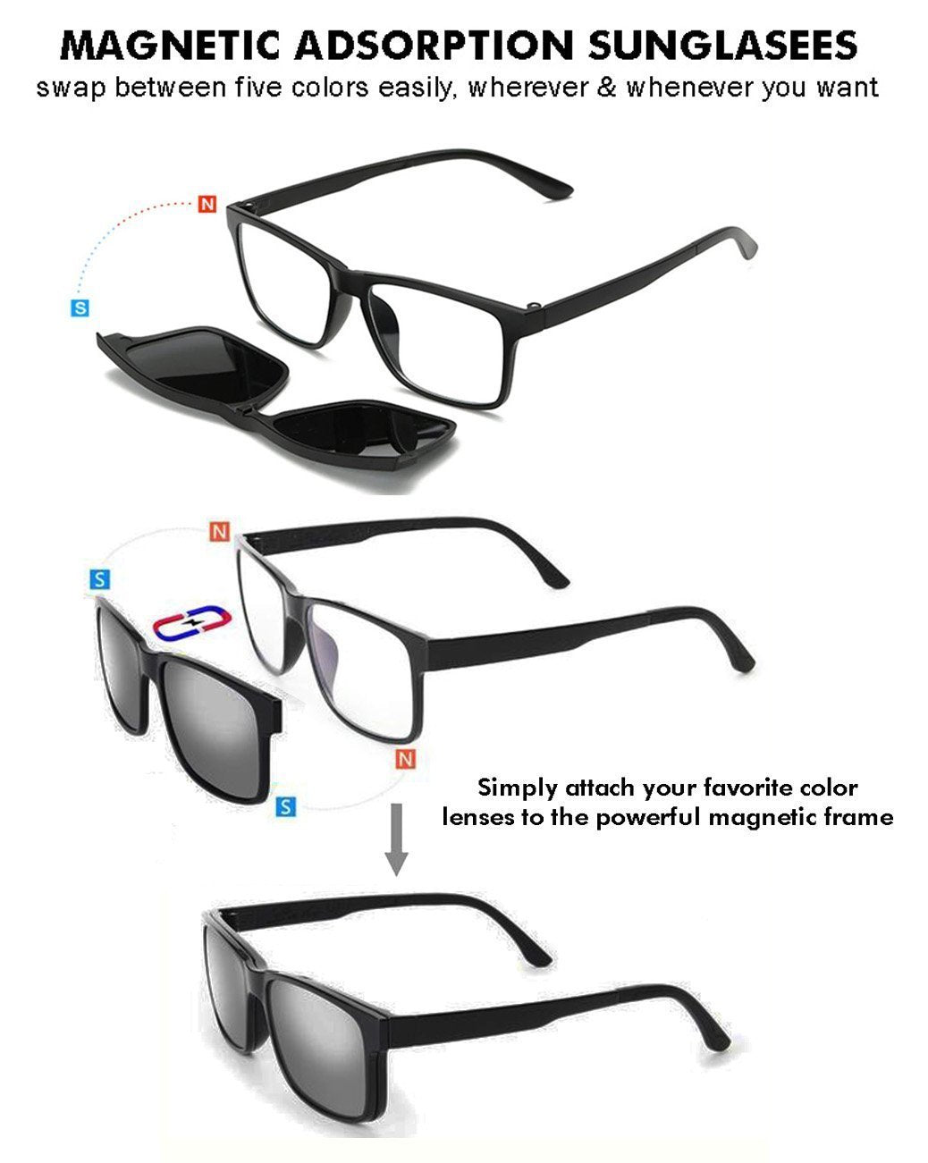 Versatile 5-in-1 Interchangeable Shades