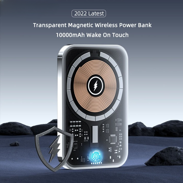 Clear Slim Portable Wireless Power Bank Charger