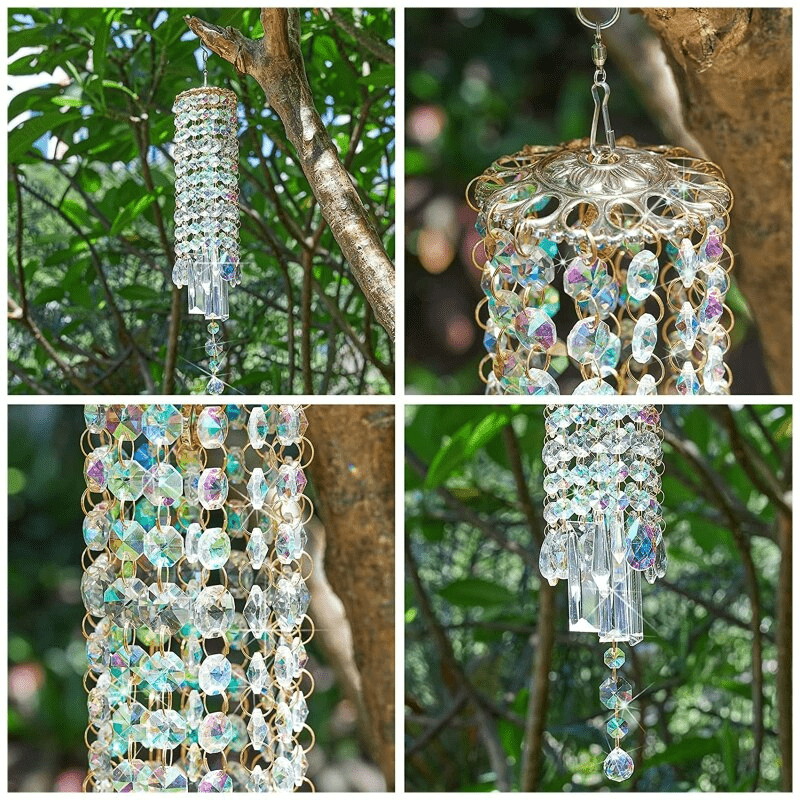Crystal Wind Chime for Garden – Elegant Multicolor Design with Soothing Melodies and Durable Outdoor Use-3