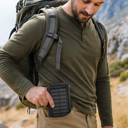 Compact Solar Charger with LED Light