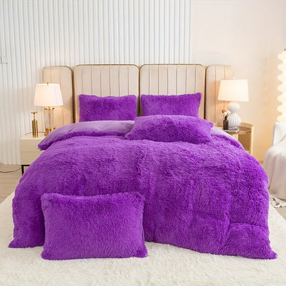 Cozy Fesara Plush Duvet Cover Set with Zipper
