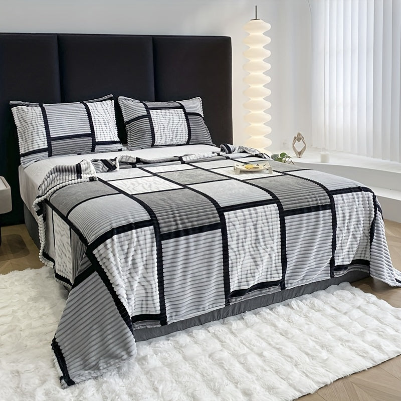 Soft Cozy Blanket with Modern Stripe Design