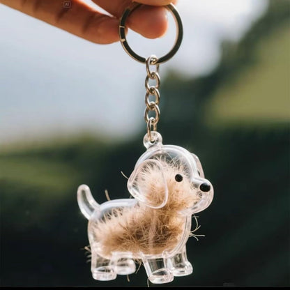 Personalized Pet Hair Memorial Keychain