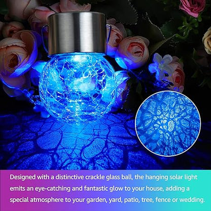 Colorful Cracked Glass Solar Pendant Light