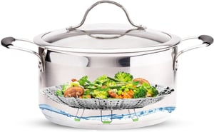 Compact Folding Metal Steamer Basket