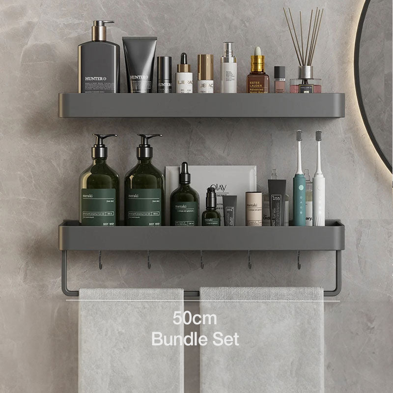 Sleek White Bathroom Shelf