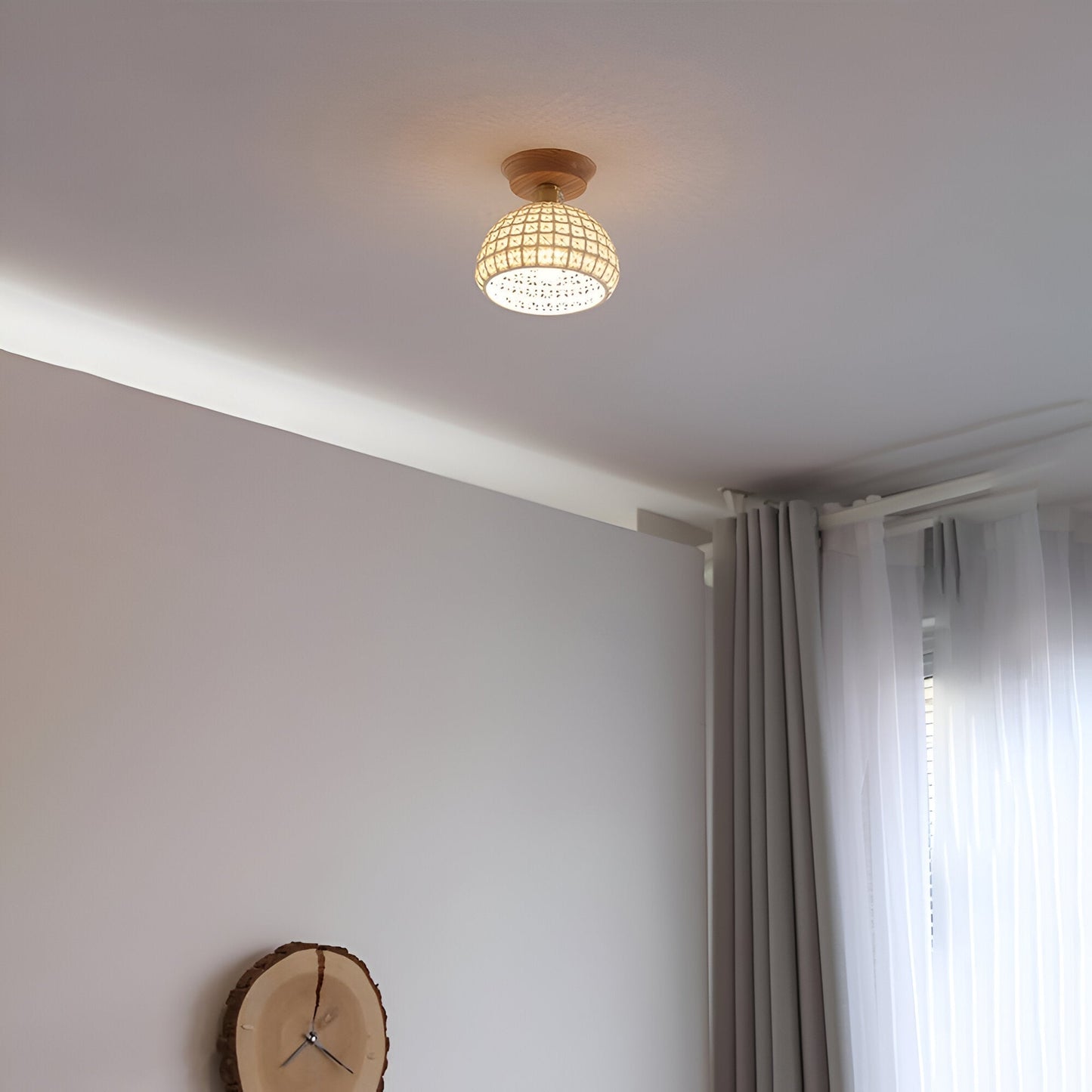 White Scandinavian Ceramic Ceiling Light