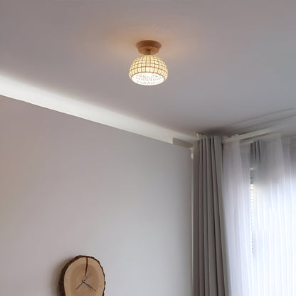 White Scandinavian Ceramic Ceiling Light