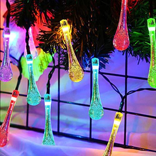 Colorful Solar Powered Water Drop Lights