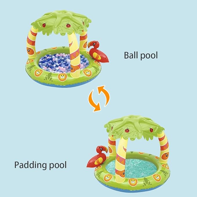 Portable Kids Pool with Canopy Shade