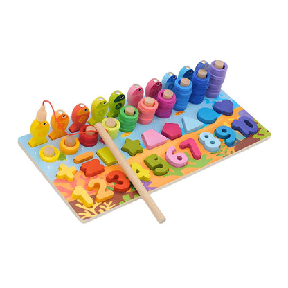 Educational Wooden Number Puzzle Toy Set