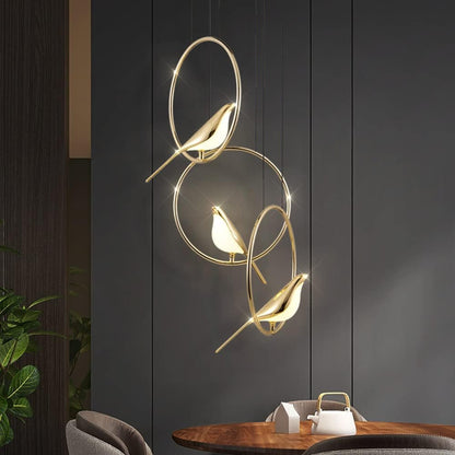 Colorful Bird Shaped Pendant LED Lamp