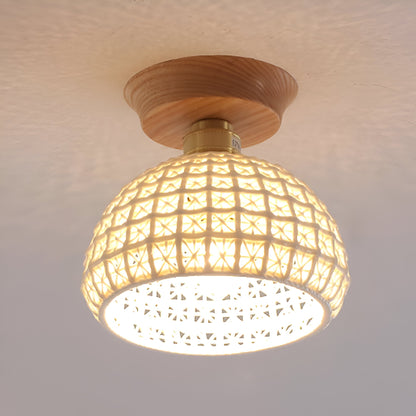 White Scandinavian Ceramic Ceiling Light - Fesara