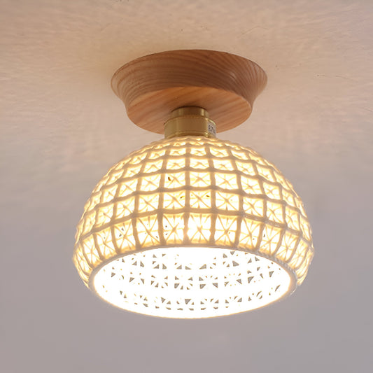 White Scandinavian Ceramic Ceiling Light - Fesara